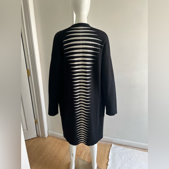 Haider Ackermann Black Wool Silk Blend Longline Open-Front Cardigan Sweater S - Picture 3 of 7